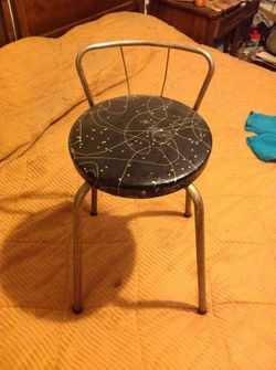 Vintage Black and gold vanity stool
