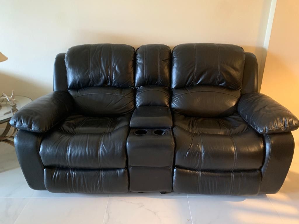 Leather black recliners