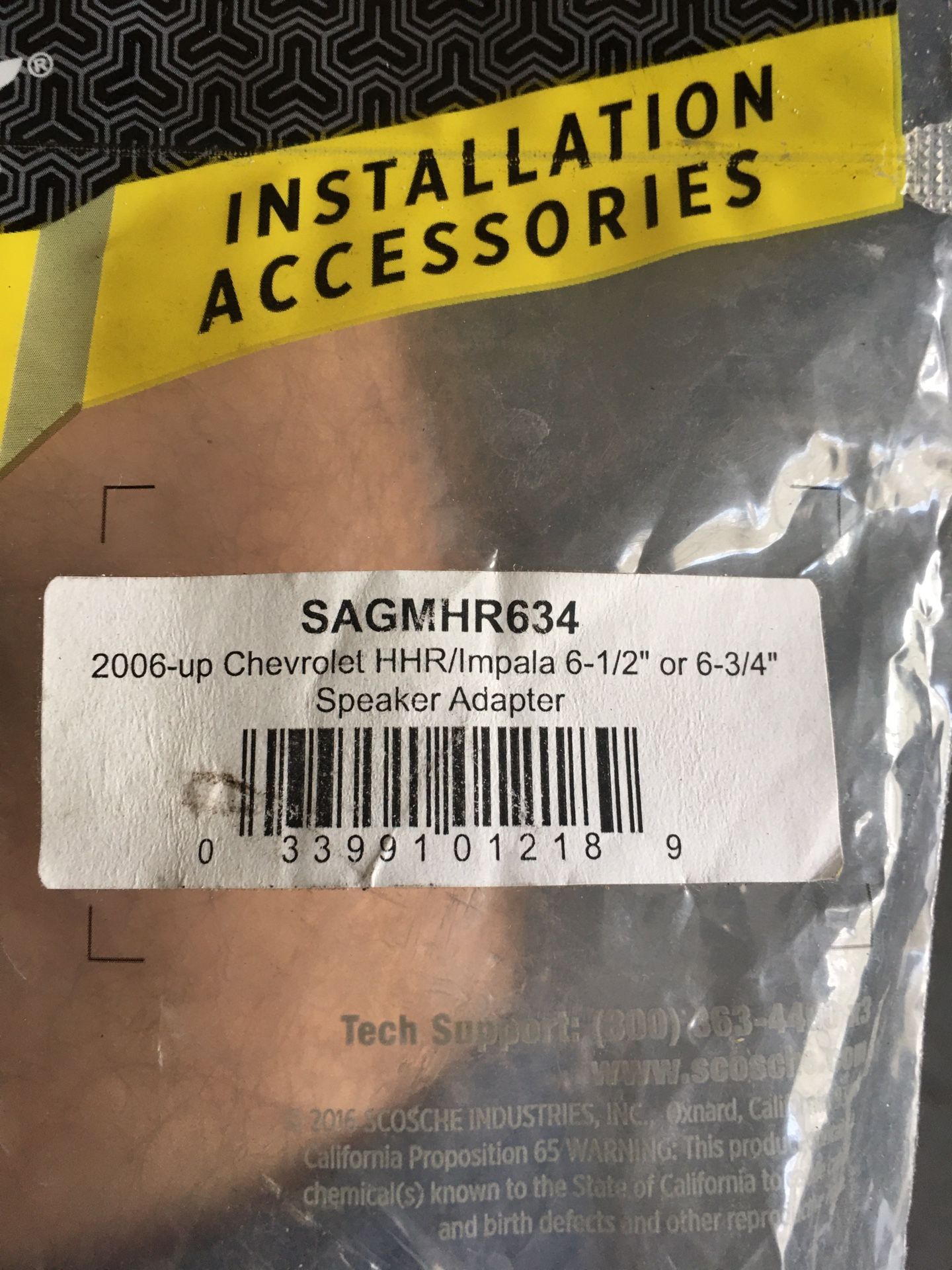 Scosche 2006 and up Chevy HHR / Impala 6 1/2 or 6 3/4 speaker Adaptor