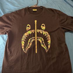 Bape Camo Shark T Shirt Sz L