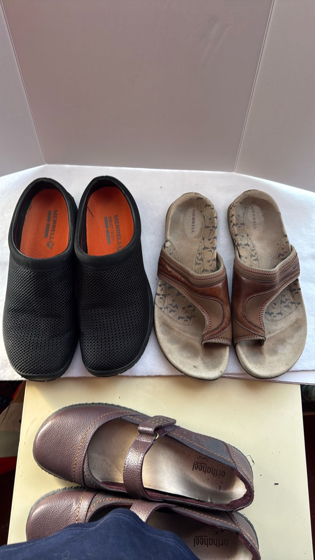 Merrell slip ons and sandals size 10