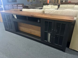 Legends Home Essex Black/Whiskey 96" Fireplace580 TV Stand，$580