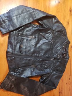 Faux leather moto jacket size small