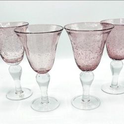 Artland Iris Amethyst Bubble Water Goblets, Set of 6
4.5"w x 8.25"h per glass
Rare
No chips 
Comes in a upcylcled wine box