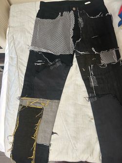 Black mnml patchwork jeans size 30