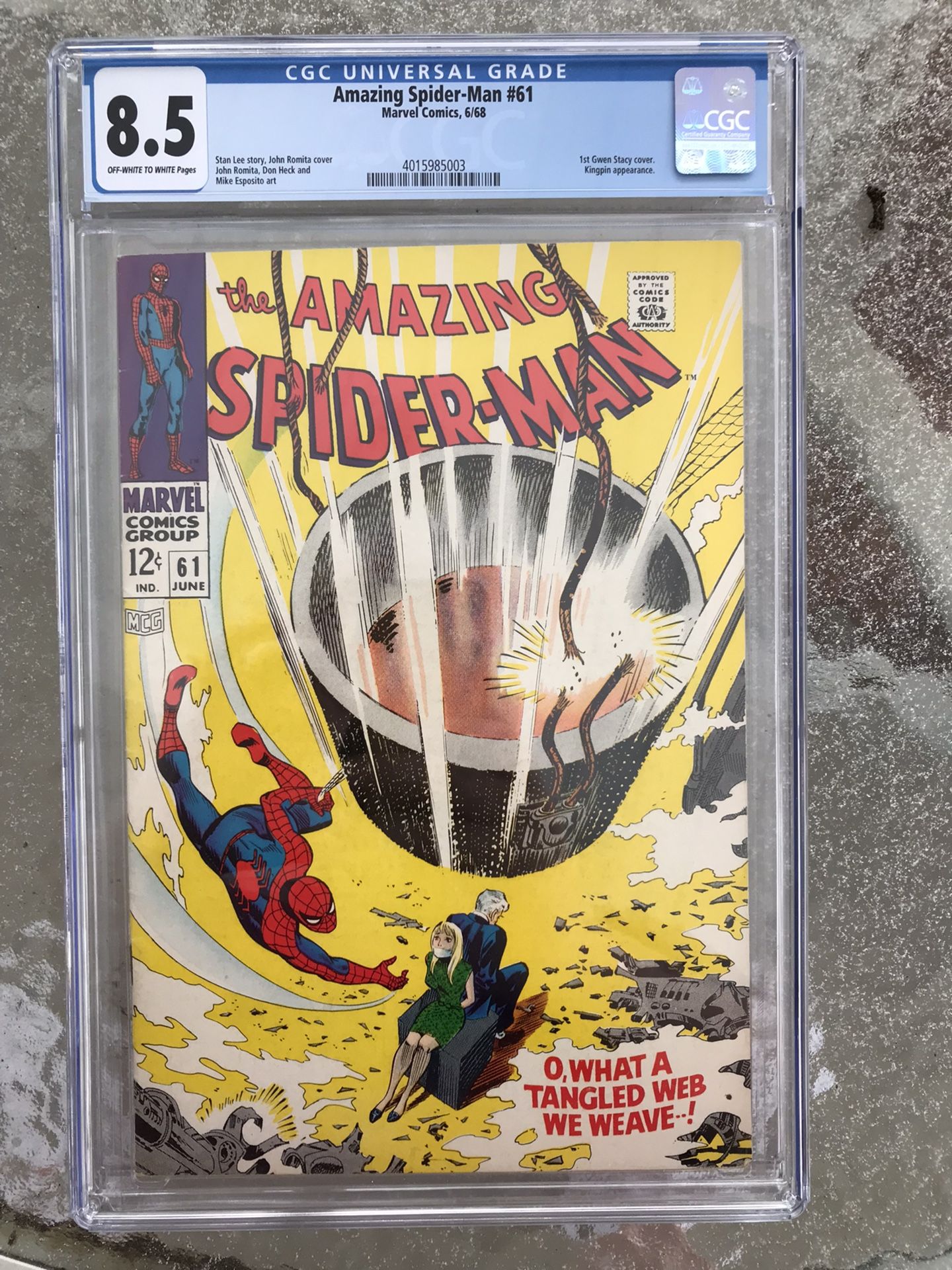 Amazing Spider-Man #61 (1968) CGC 8.5 — O/w to White; 1st Gwen Stacy Cover