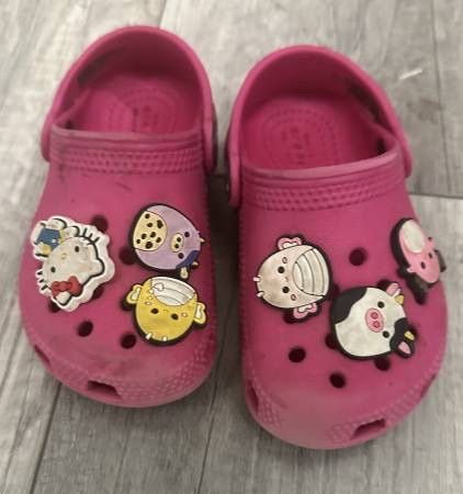 Pink Toddler Classic Crocs with Shoe Charms
