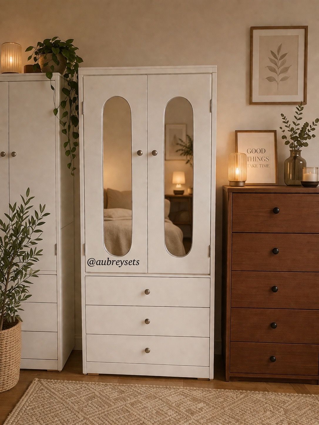 White closet with mirror