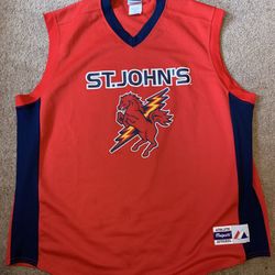 Vintage 1990s Majestic St. John's Red Storm Basketball Jersey Red Mens Size XXL