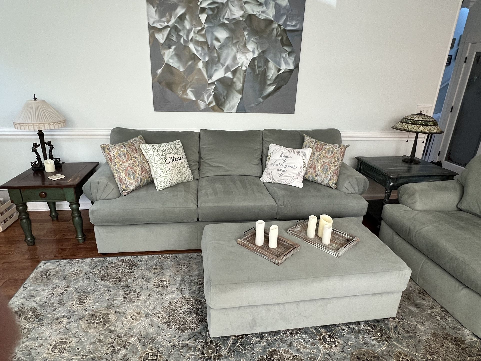 Stanton Custom Sofa,, Double Chair And Ottoman.