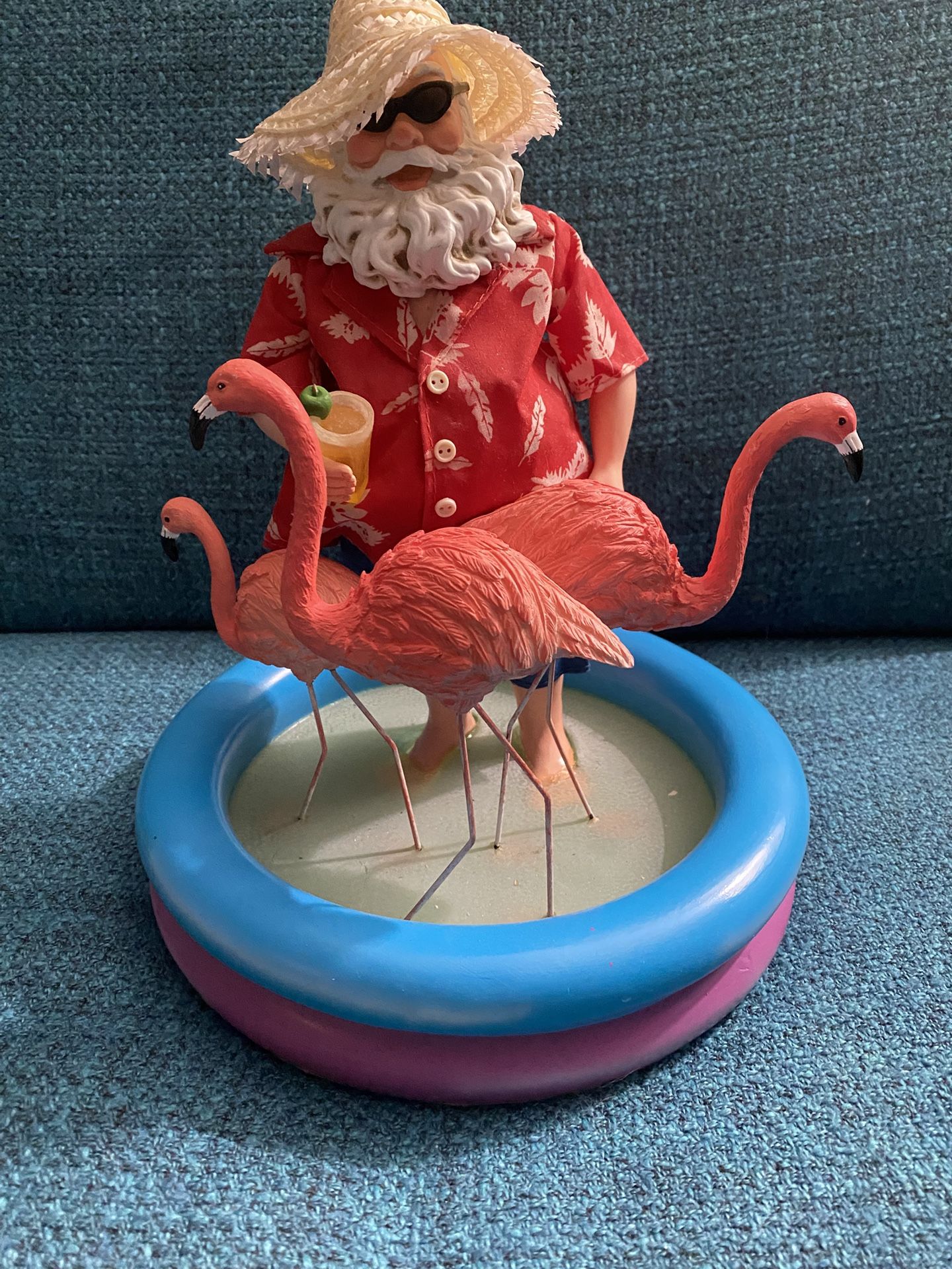 Possible dreams, Santa kitty pool with flamingos Christmas decoration