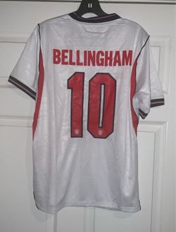 England FIFA World Cup “26” National Team Jude Bellingham #10 Soccer Jersey White Red Navy  Adult size small New with Tags