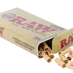 RAW Natural Unrefined 100 Tip Pre-Rolled Tin -Metal Tin To Go Container