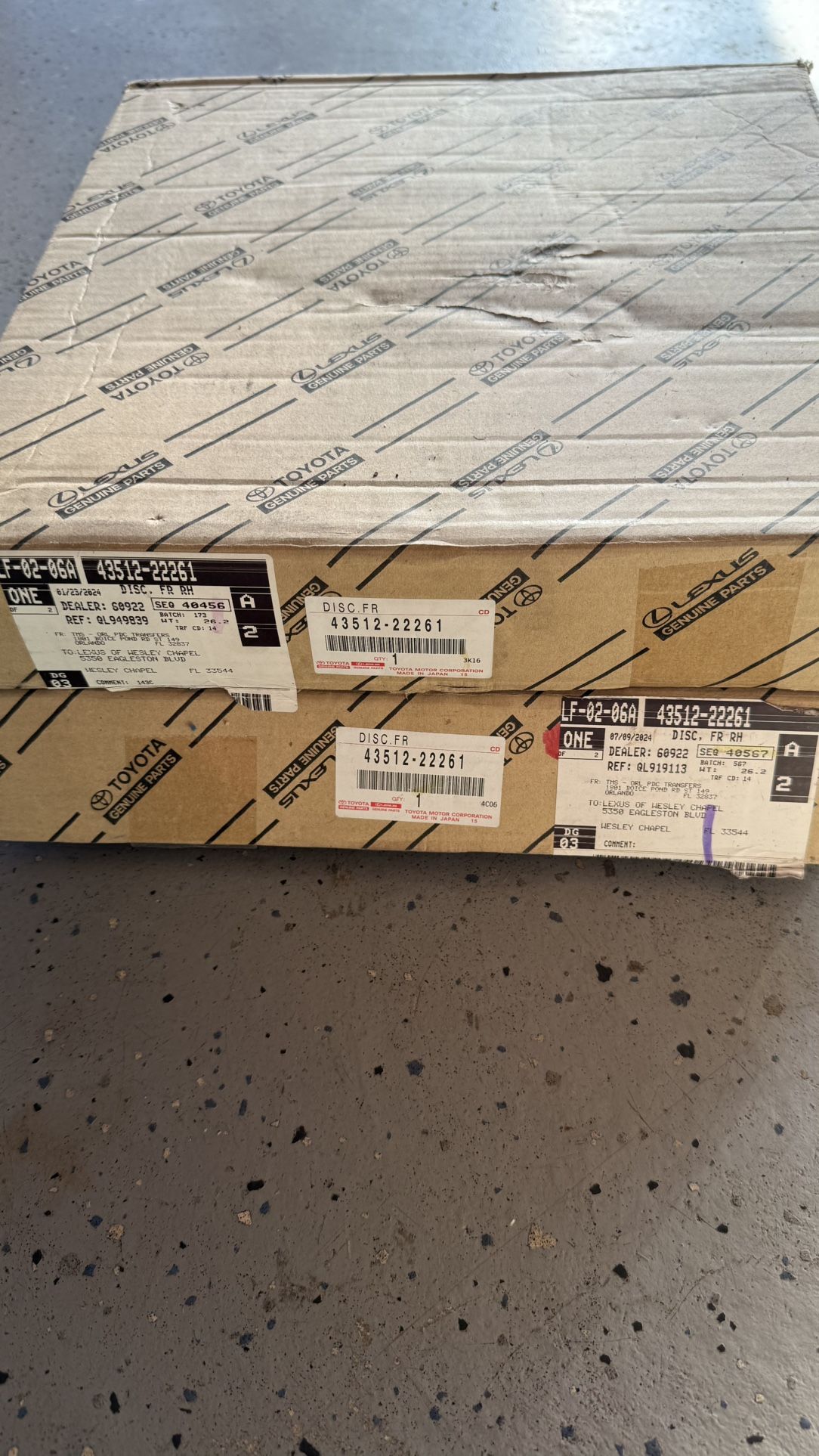 lexus front rotors 2x