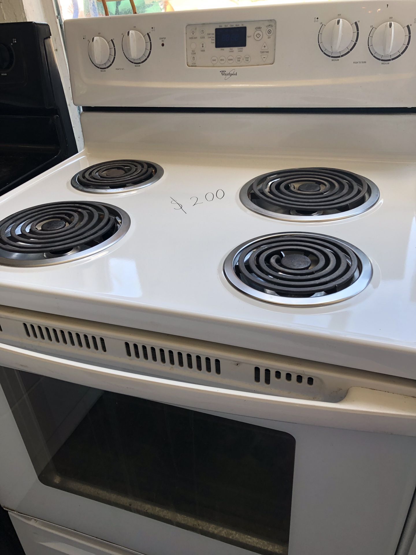 Bright White Whirlpool Coil Top Electric Stove Range! Guaranteed for 30 Days! We Can Deliver! Cord Included!