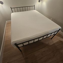 Zinus Mattress, Black Queen Bed Frame
