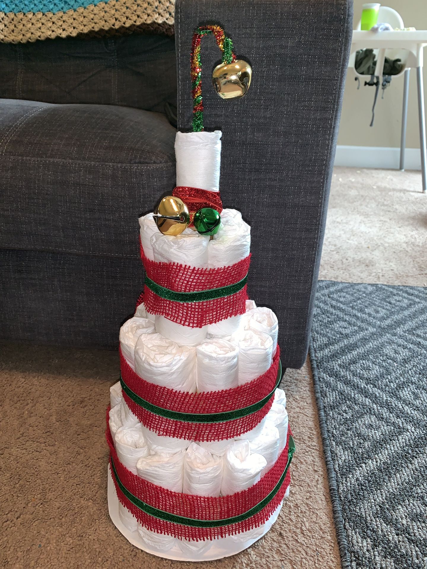Christmas baby diaper cake costume holiday baby shower