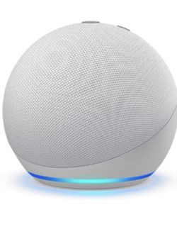 Echo Dot (4th Gen) | Smart speaker with Alexa | Glacier White