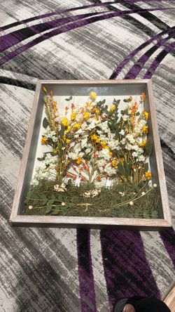 Dried Flower Shadow Box 16 x  20 Wall Art