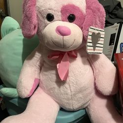 Pink Dog Plushie 