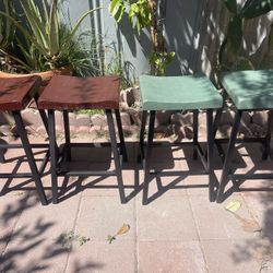 4 Wooden Bar Stools 