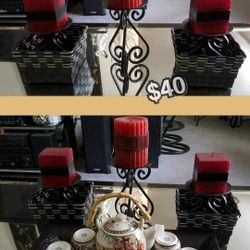 Candle Holder & Red Candle
