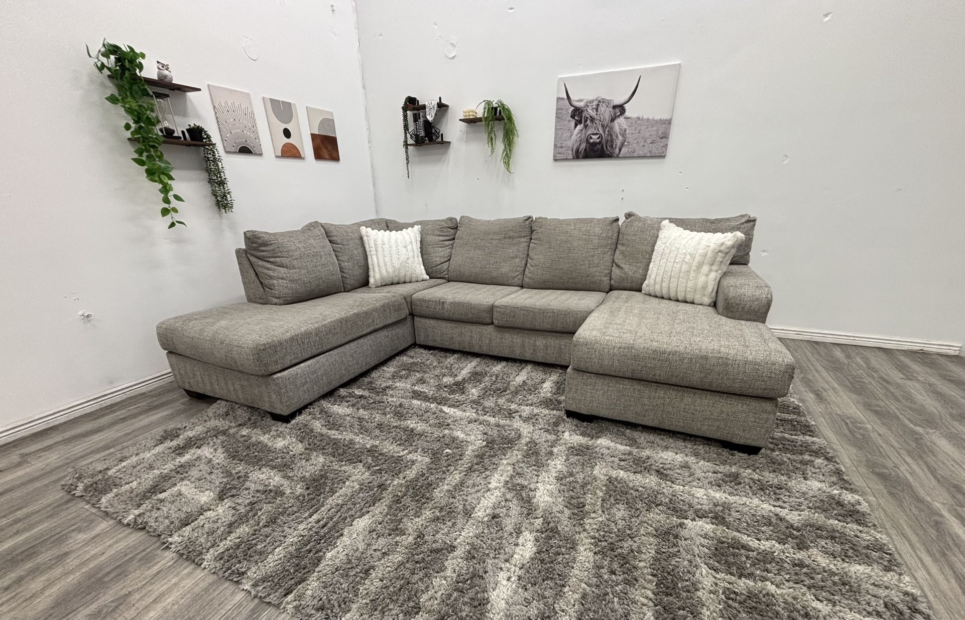 Grey Sectional Couch - Free Delivery