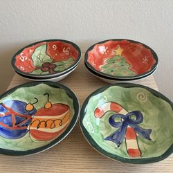 Vintage Studio 33 Christmas/Holiday Ceramic Bowls - Set of 6