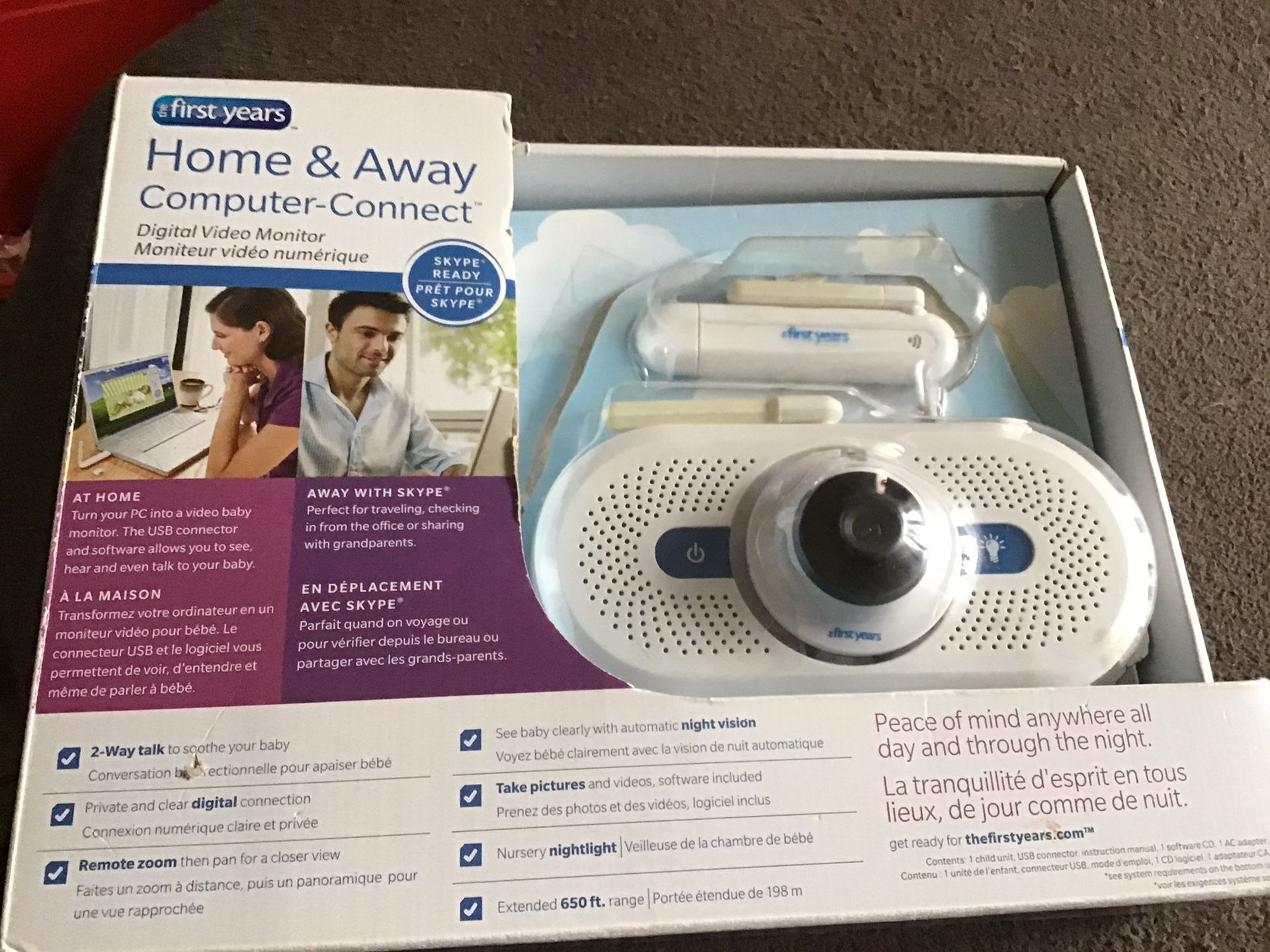 The First Years Home and Away Computer Connect Video Baby Monitor Product Description Turn any PC computer into a video monitor with the Home and Aw