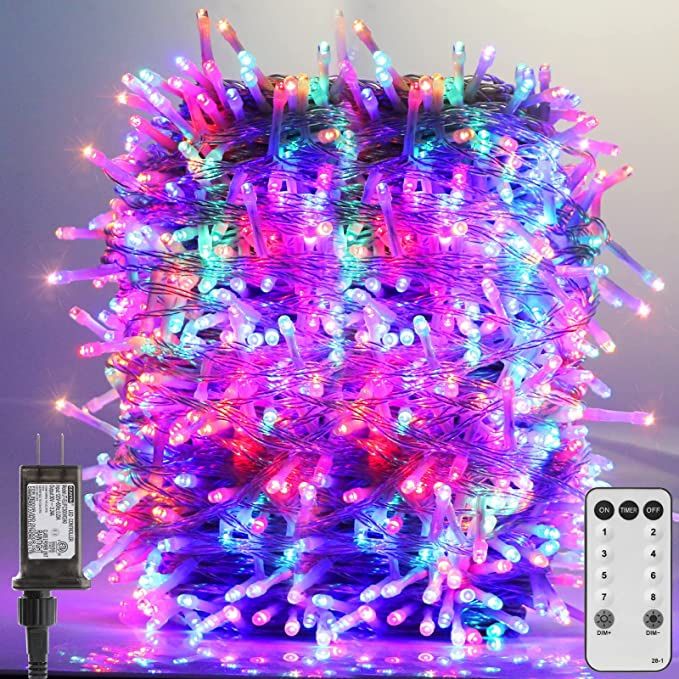 Christmas Lights Outdoor 405FT 1000 LED Long String Lights, Waterproof Plug in Twinkle Fairy Lights with Remote, 8 Modes Timer Dimmable for Xmas Tree