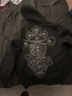 y2k black emo cross cool hoodie