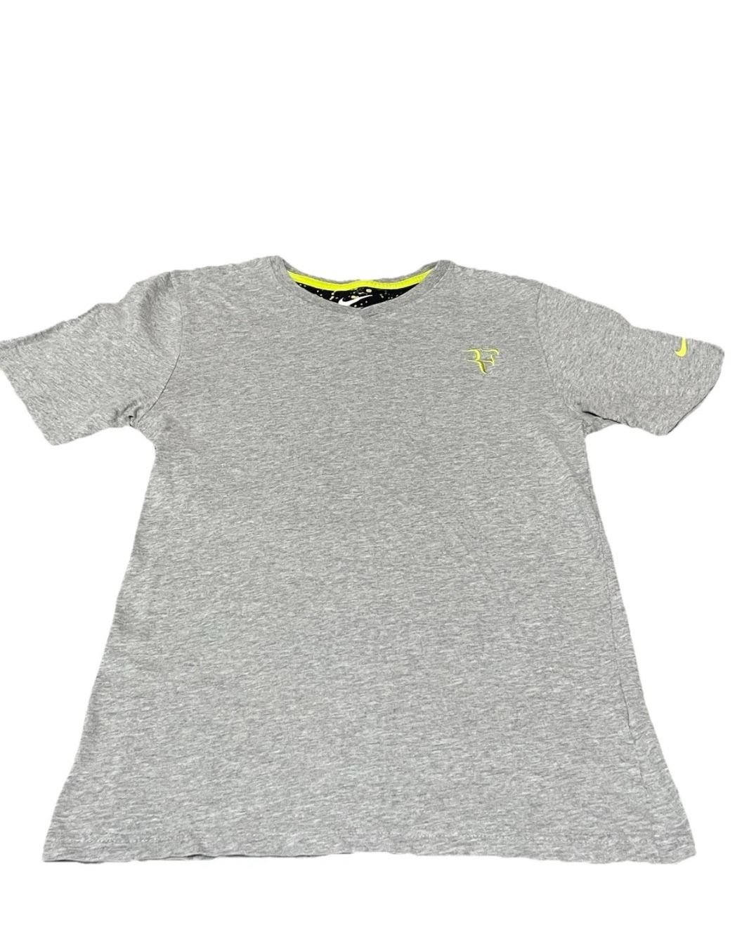Roger Federer Shirt Mens Size S Grey Lime Nike RF Premier Trophy 611763 Top