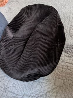 Black Corduroy Flat Cap