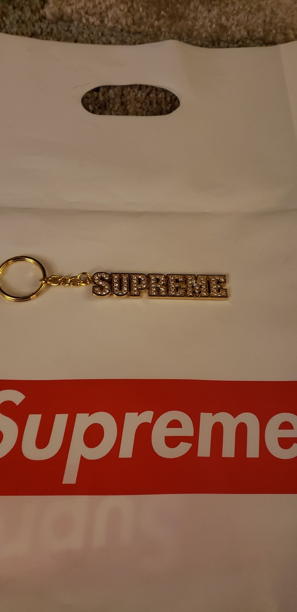 Supreme keychain gold bling