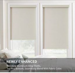 03 100% Blackout Roller Shades, 34.5" W x 75" H, Beige
Cordless Roller Blinds, Free-Stop, UV Protection, Natural Woven Blinds for Home and Office, Lig