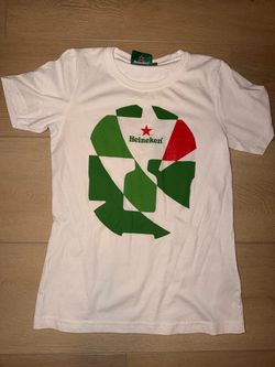 New Woman Girl T Shirt Tshirt White Heineken Silver Beer 317 Size XS F1