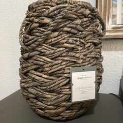 Medium Size Brownish Grey Wicker Basket/pot 