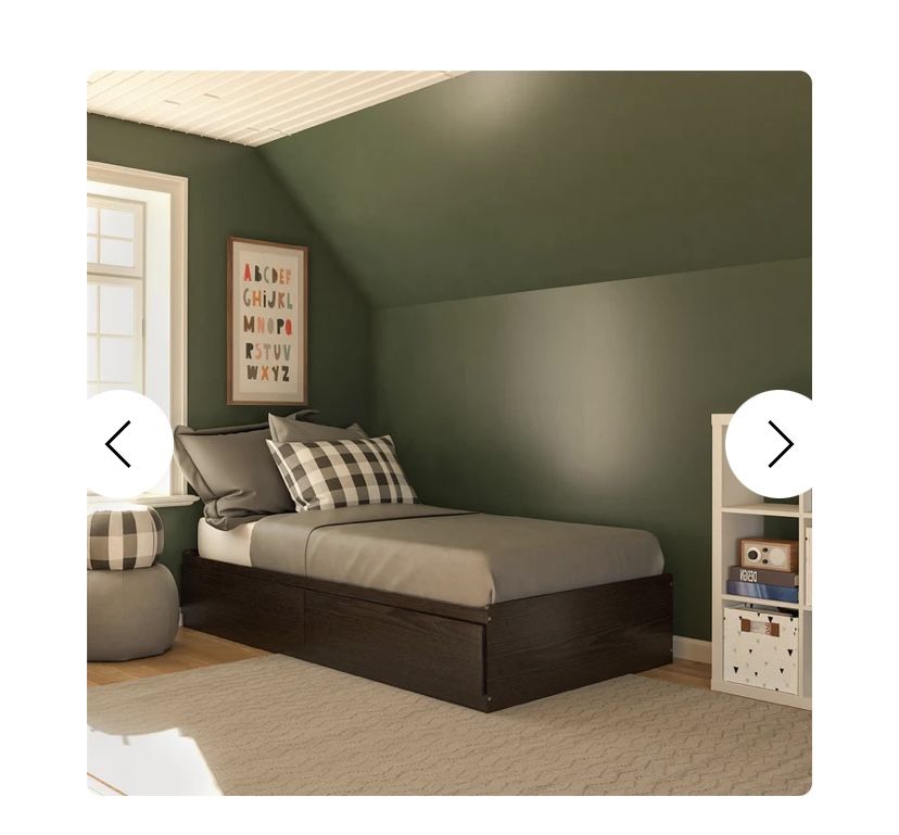 Ameriwood Home Twin Platform Bed Frame with Drawers - BRAND NEW NEVER USED