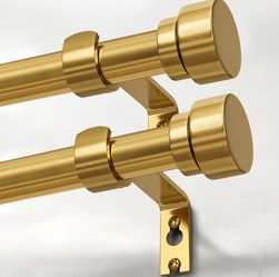 2 Pack Gold Curtain Rods 32-88”