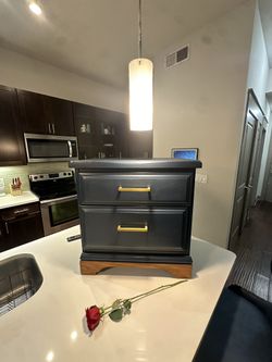 refinished nightstand 2 set with luxury gold handles