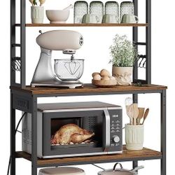 Farmhouse Rack with Storage and Outlet 