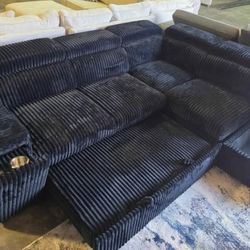 Brand New Byers Market 3pc Sleeper Sectional W Storage Ottoman and USB/Cupholders (BRAND NEW IN BOX)