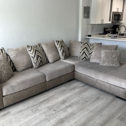 Oversized Two Sectional Beige/Tan Couch