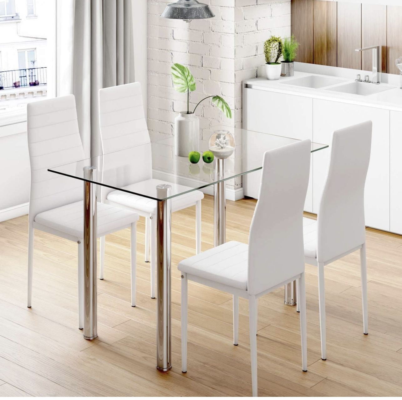 Modern glass dining table 