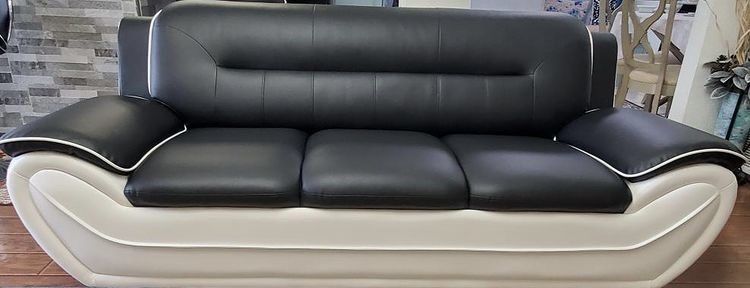 Black And White Leather Sofa 3 PCs.