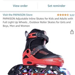 PAPAISON Adjustable Inline Skates for Kids