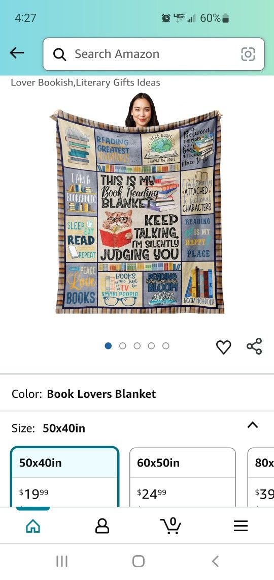 Cat design Book reading Blanket