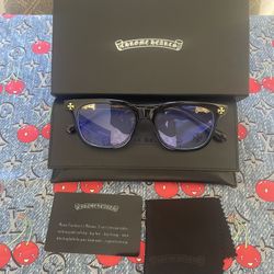 ⚫️Chrome Heart Glasses black Frame With Gold Come With Box And Certificate💰