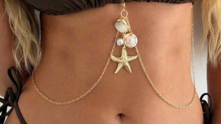 Gold Starfish Shell Body Chain