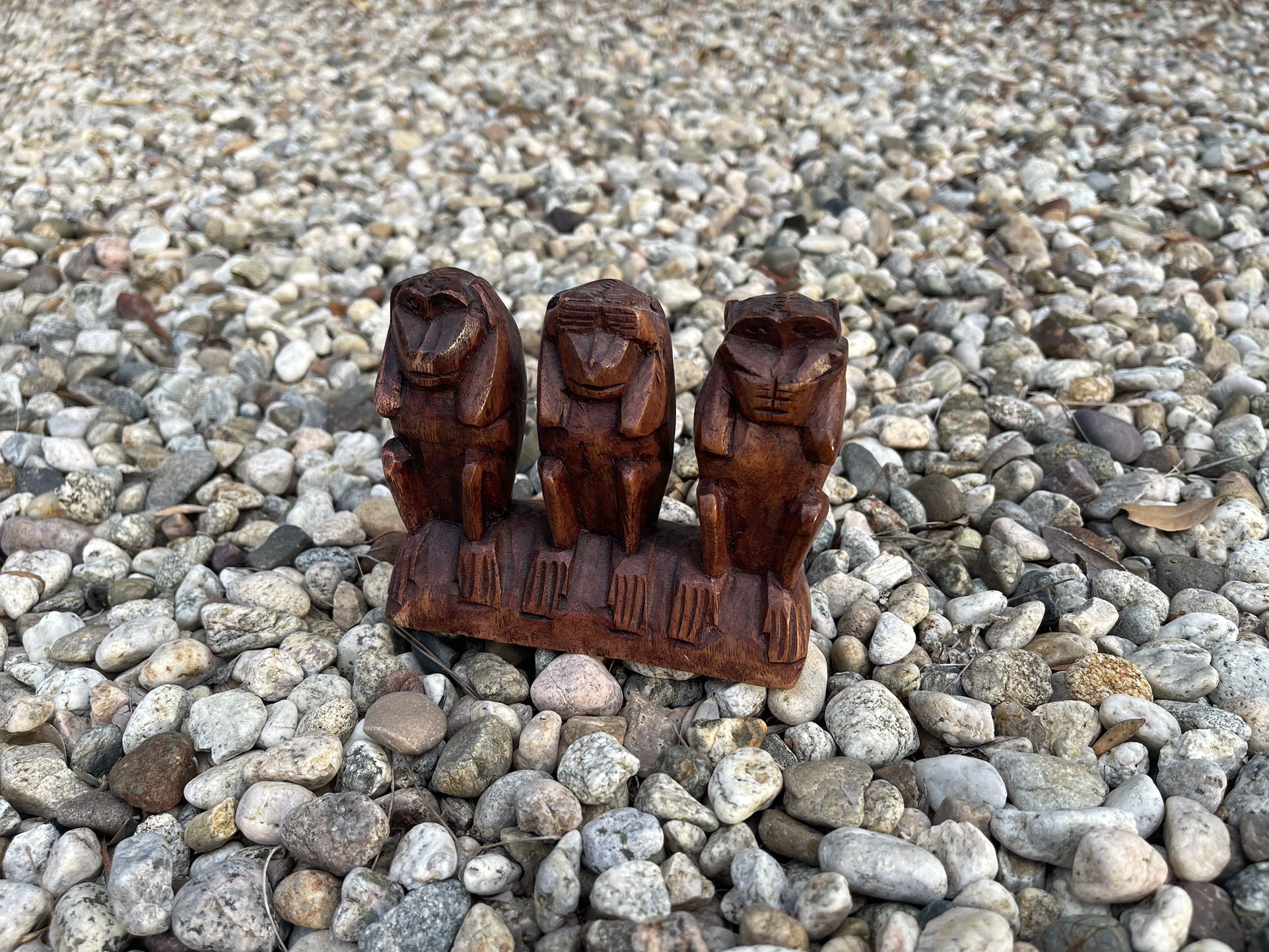 Wood Carving -3 Monkeys Hear See Do No Evil